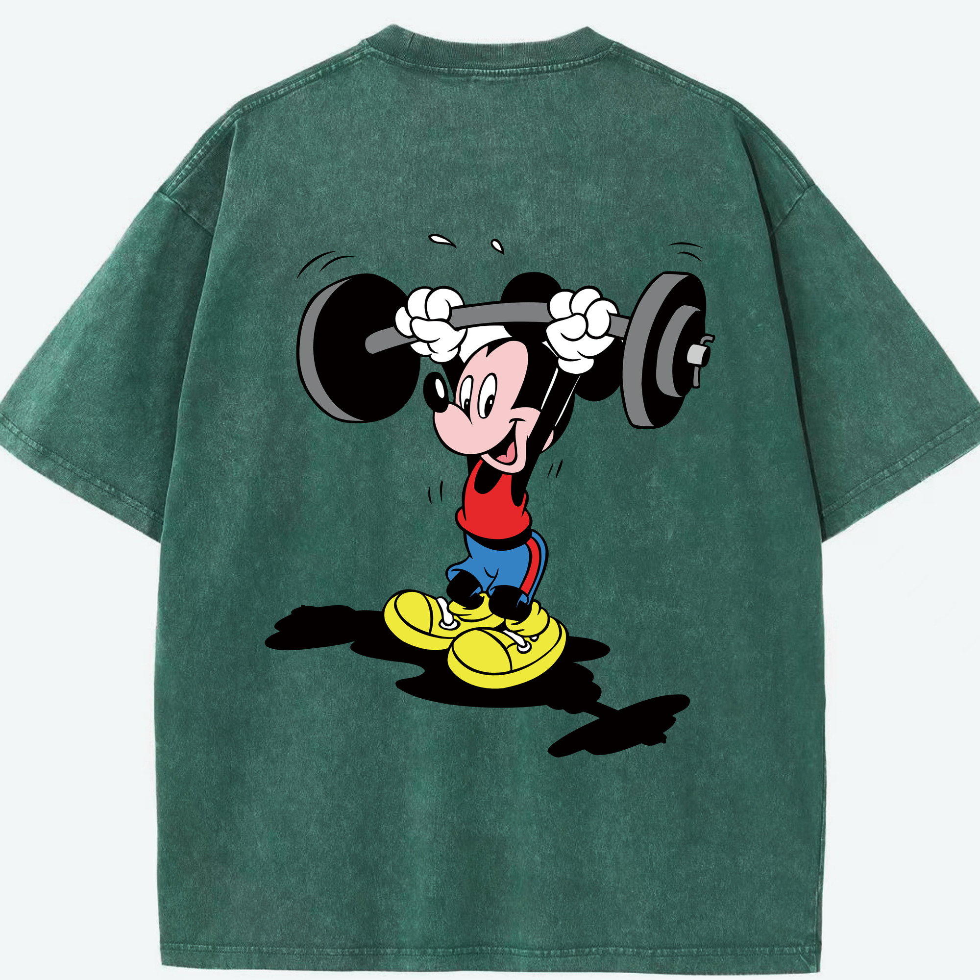 （画像用） ミッキーマウス Mickey Mouse 綿100% ヴィンテージ風 半袖Tシャツ（背面プリント）
